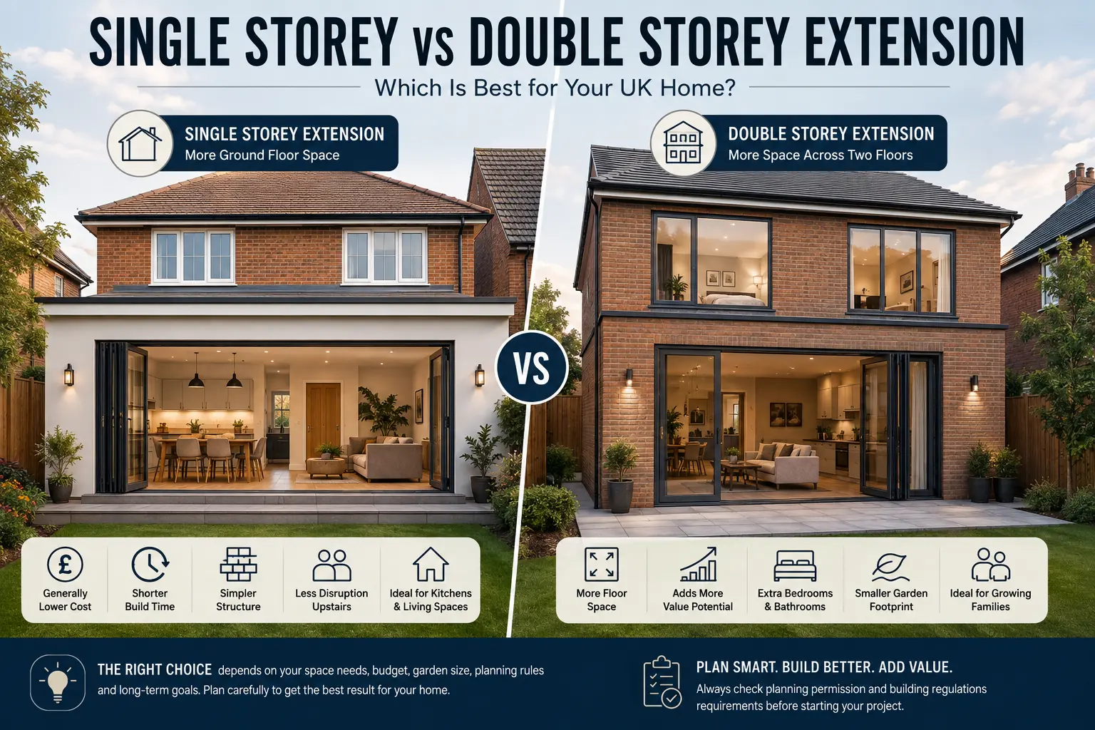 single storey vs double storey extension